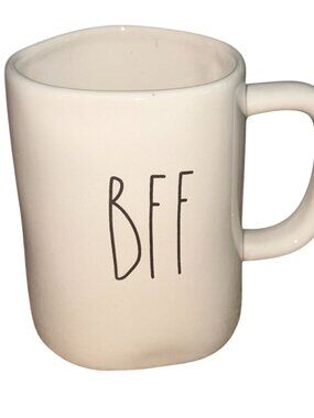 Rae Dunn BFF Artisan Collection by Magenta Large White Coffee / Tea Mug 18 oz